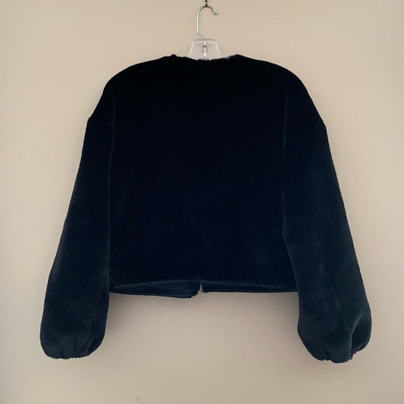 DH NEW YORK Neptune black faux fur cropped jacket.  Size S - Picture 8 of 10